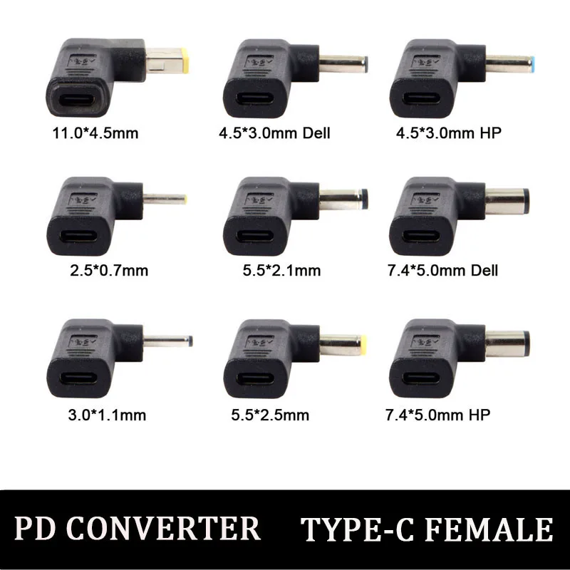 Adattatore CC Da 7.4x5.0 Mm Maschio A 5.5x2.1 Mm Femmina - Nero