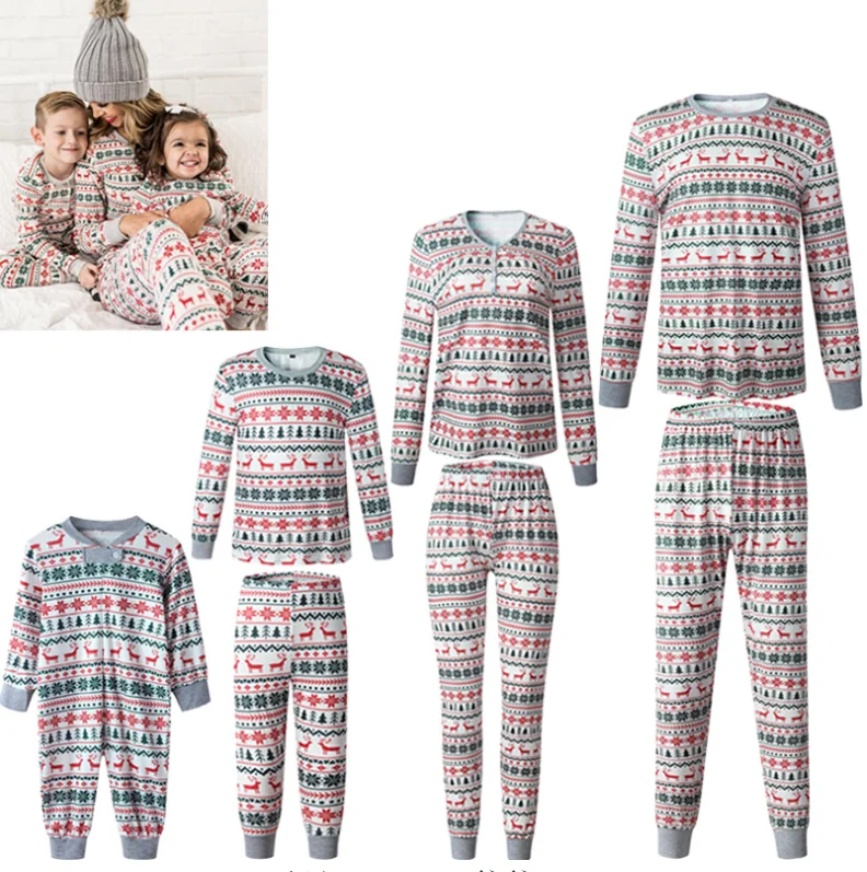 

Christmas Pajamas Winter Long Sleeve Fashion Sleepwear Family Christmas Pajamas Pijamas De Navidad Plus, Customized color