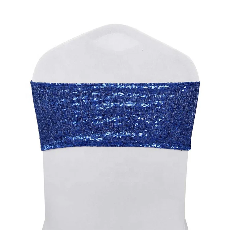 
Hot Elastic Lycra shiny silver black sequin spandex wedding chair sashes 