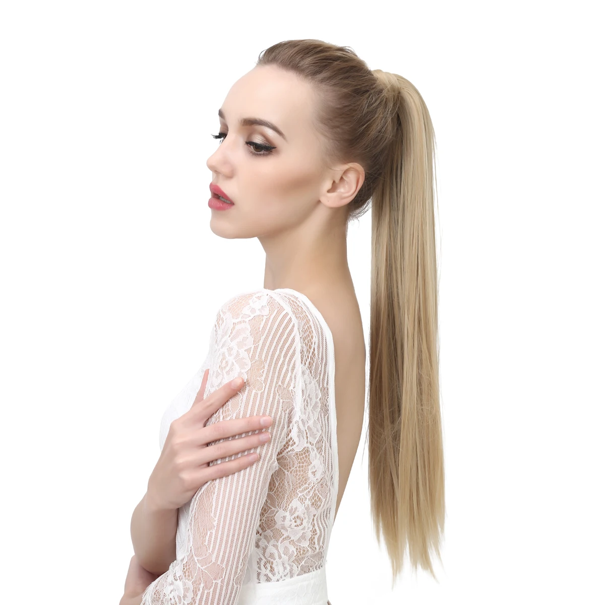 

Wrap Around Drawstring Ponytail Straight Hair Synthetic Hair Extension Ponytail hairpiece