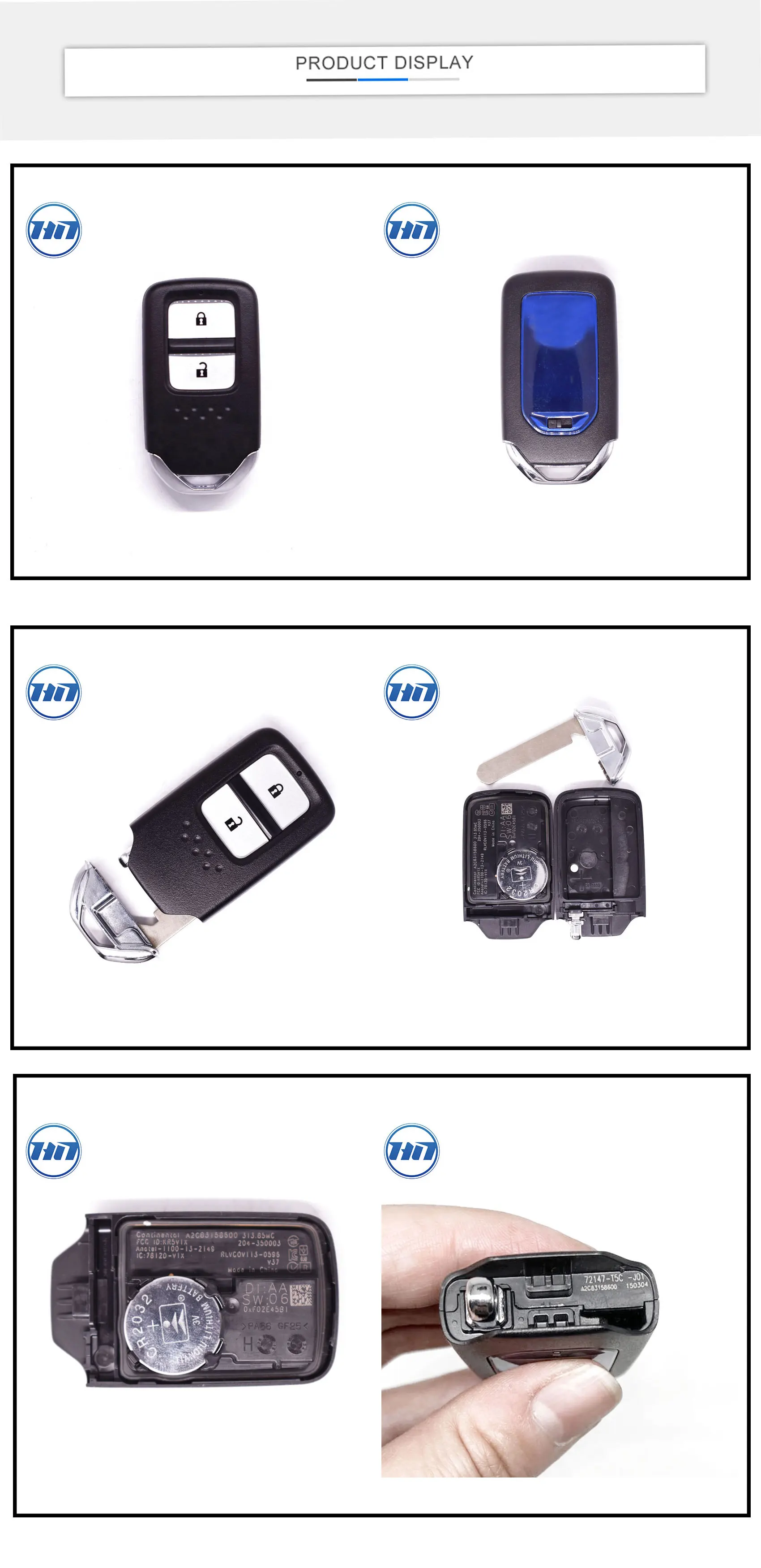 Original 2buttons 72147t5cj01 Car Smart Key Keyless Auto Car Remote Key Fob With Fsk313.8mhz
