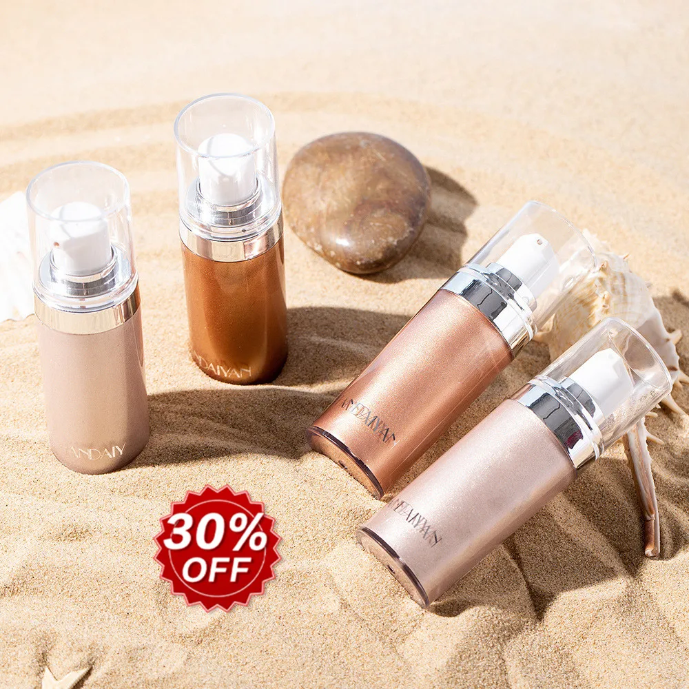 

Private Label Brush Bottle Contour Lotion Oil Butter Body Shimmer Glow Spray, 4 colors optional