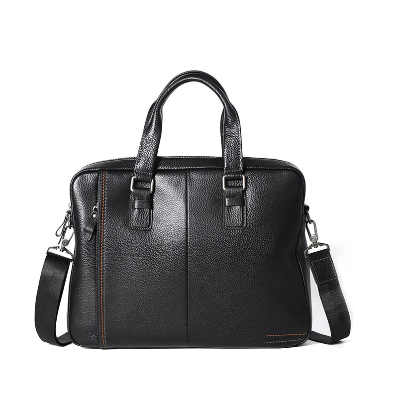 

Wholesale Business Waterproof Genuine Leather Men Handbag Messenger Shoulder Bag Laptop Briefcase, Black, brown, blue
