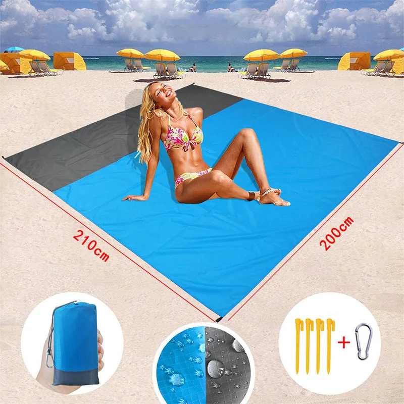 

Relax Lightweight Outdoor Portable Waterproof Beach Camping Mat Sand Proof Foldable Travel Picnic Blanket, 13 colors in stock