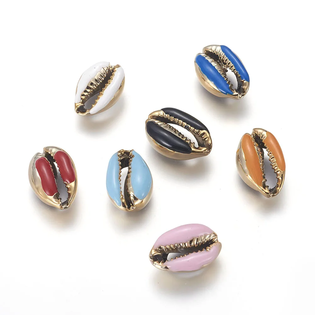 

Pandahall Mixed Color Golden Electroplated Cowrie Shell Beads