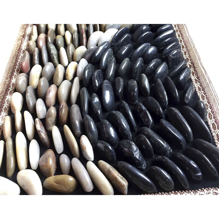 
SynHua Manufacturer High polished pebbles black river garden pebble for sale 