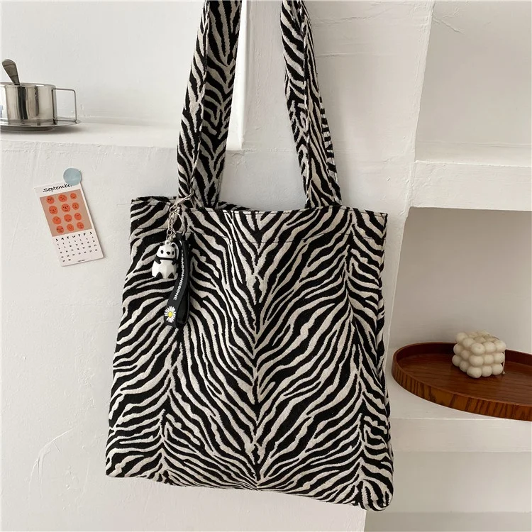 

Factory Wholesale Striped Canvas Tote Bag High Capacity Shopping Tote Bag Newest Shoulder Bags 2022, Black