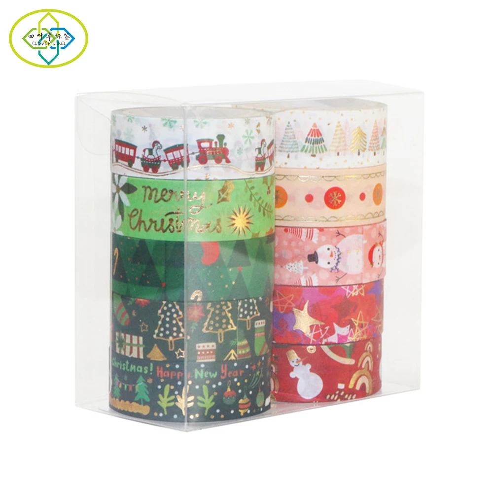 

Custom printing Christmas tape box set holiday party decorative washi tape custom