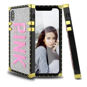 Letter Square Embroidery Phone Case iPhone