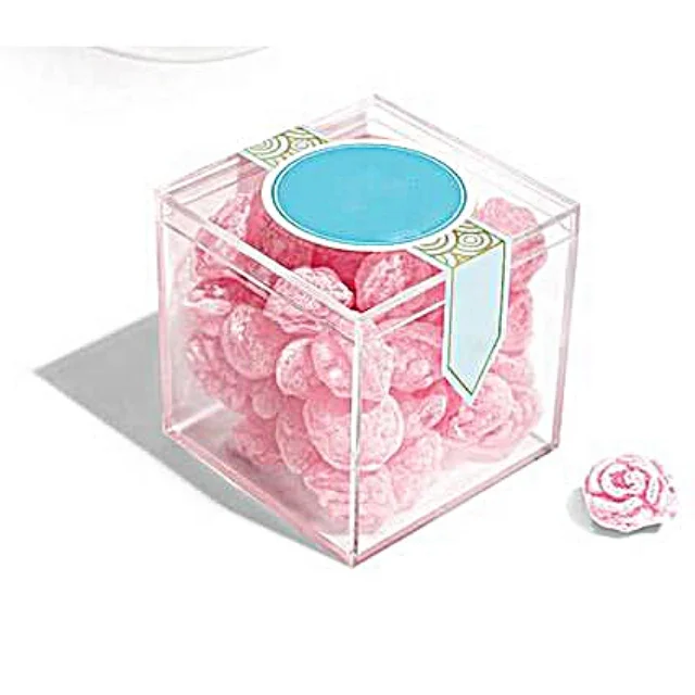 

CL5533-A Clear Plastic square Gift box Various sizes Mini Acrylic Candy Cube For Wedding, Clear or customize