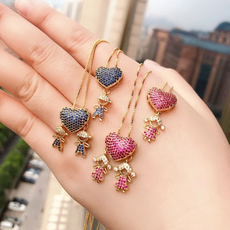 

kid birthday baby jewelry gift heart buckle boys and girls pendant