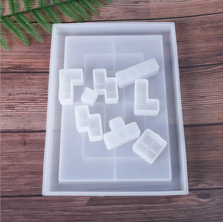 

LOVE'N DIY crystal drop mold puzzle toy Tetris mold mirror hand made creative cake decorations
