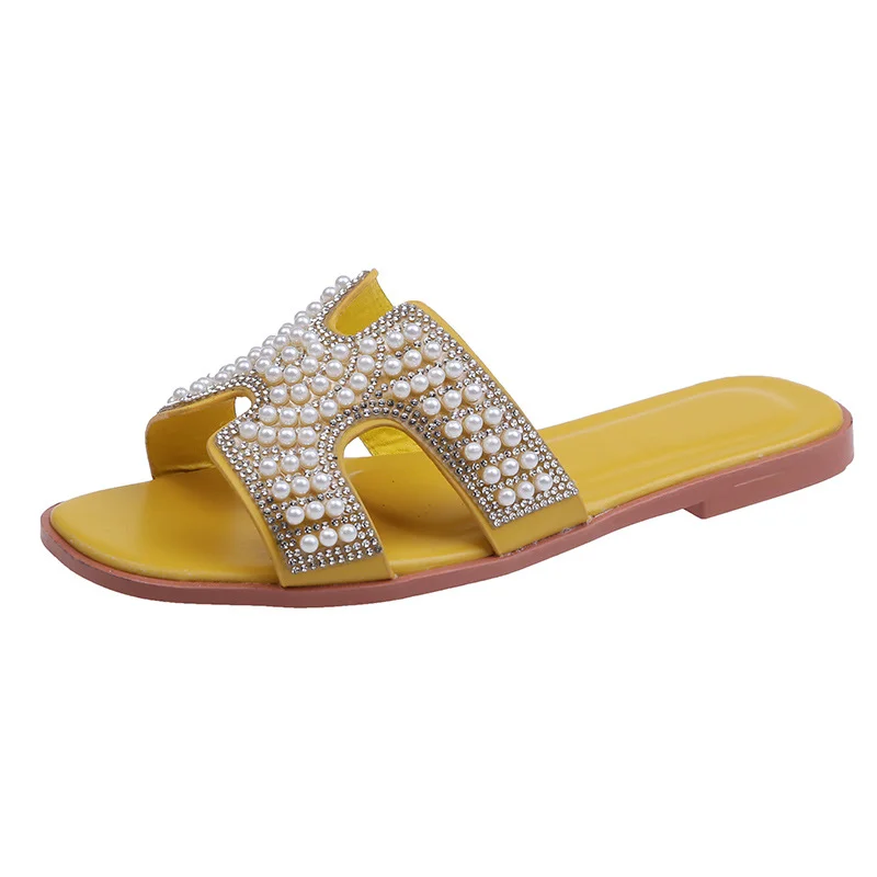 

Newest Style Women Slipper 2021 Yellow Color Beach Girls Slipper
