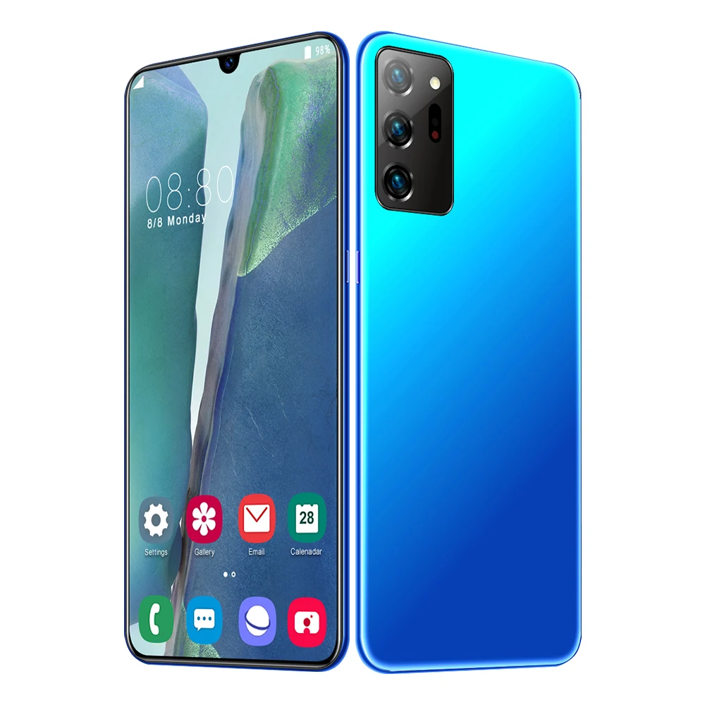 

smartphone manufactory Note 20U 6.3inch HD screen android 9.0 Dual Sim card 4800mAh glass plated back mobile phone 4g hotsale