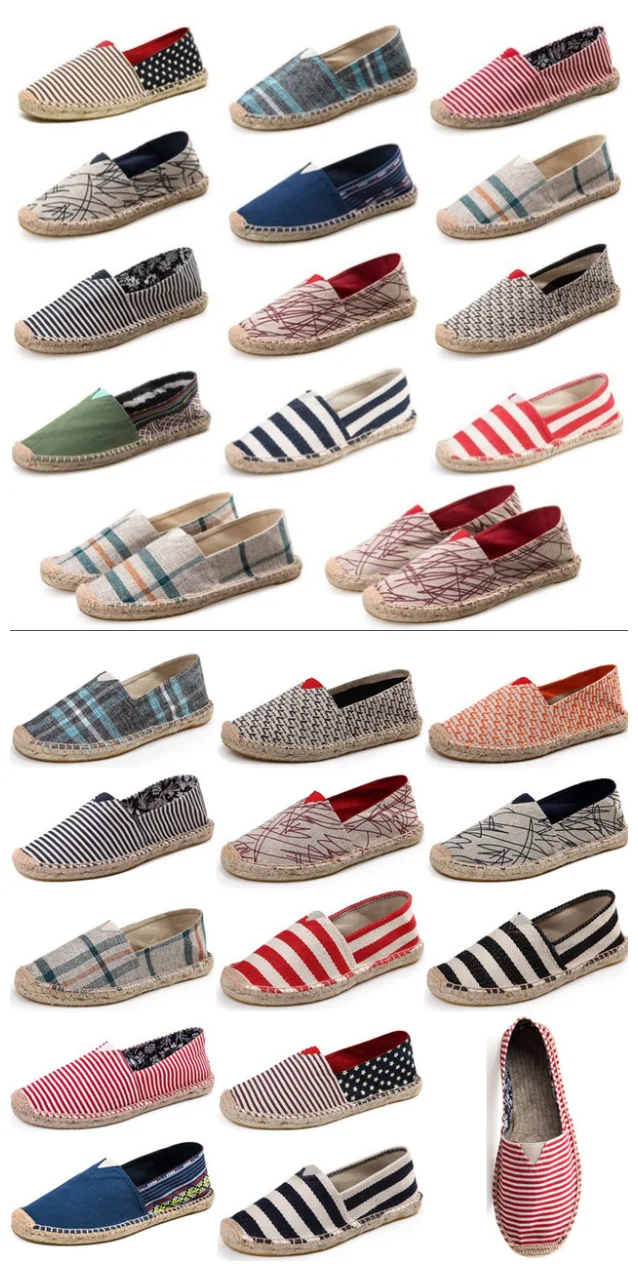 jute espadrilles shoes,slip on canvas women men shoes