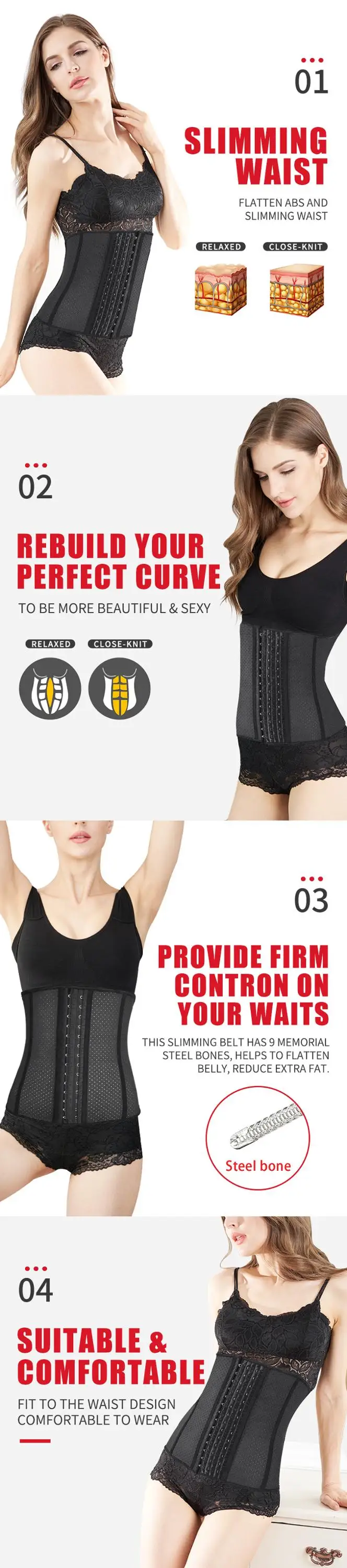 Wholesale De Tight Body Shapers Women Sexy Colombian Latex Waist