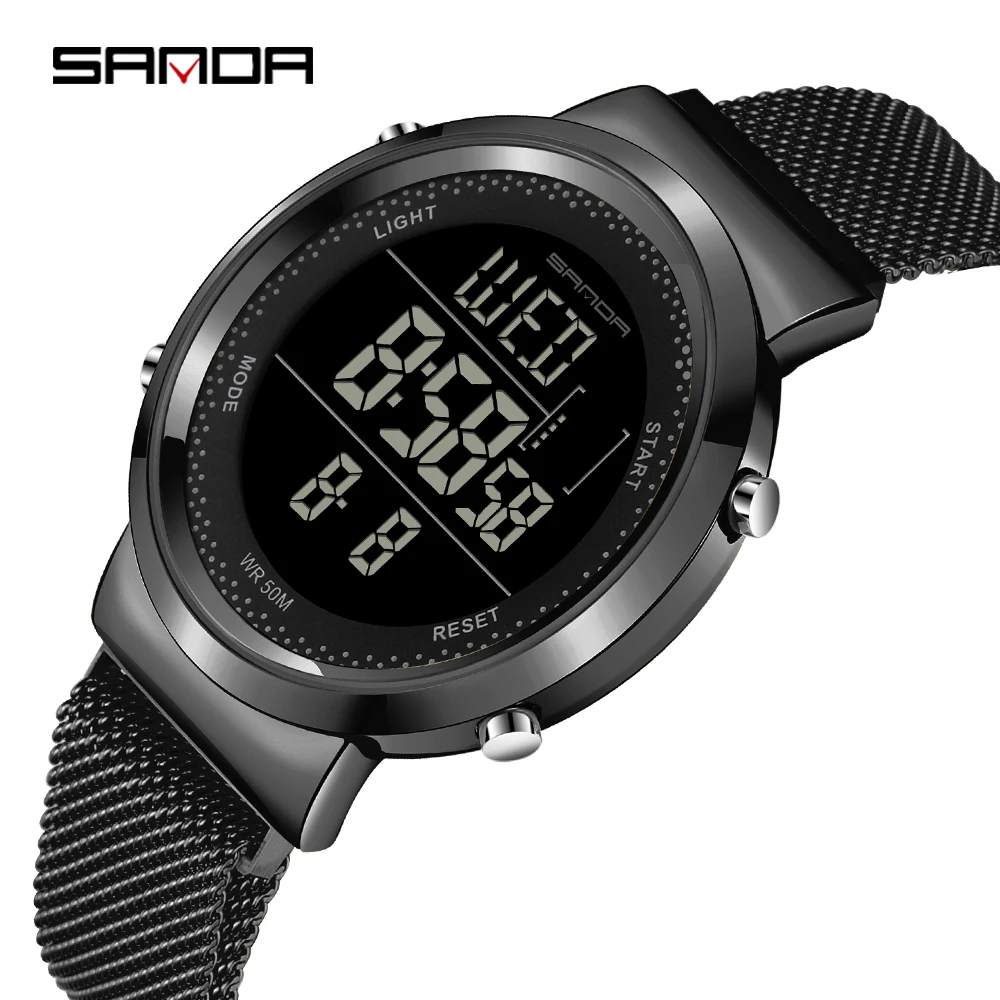 

SANDA 383 Best Sale Couple Men And Women Watches Digital Movement Stainless Steel Men Watches, 8 colors choose