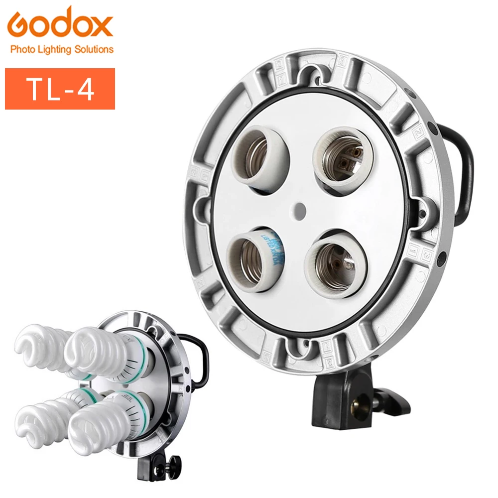 

Godox TL-4 4in1 E27 Socket Tricolor Bulb Light Lamp Head Continuous light For Bowen Mount Multi-Holder Photography
