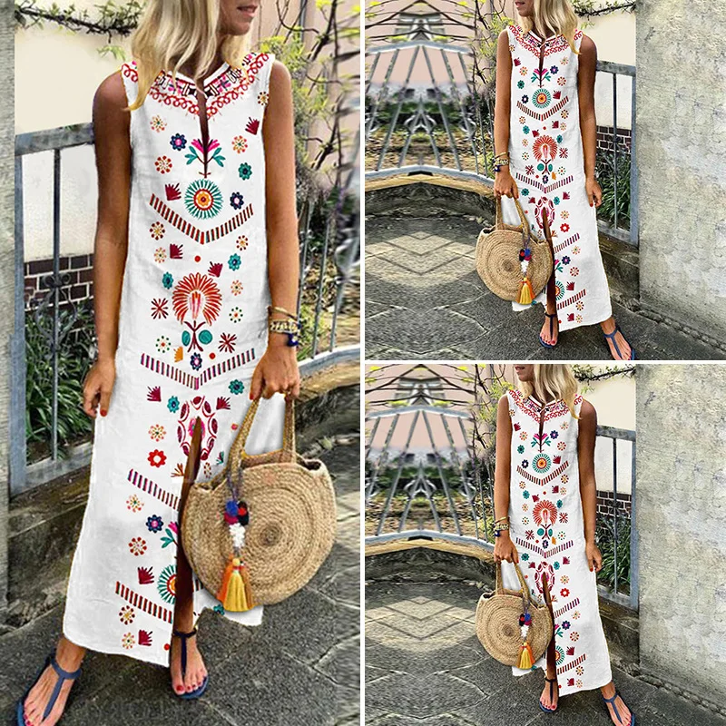 Amazon Wish Popular 2020 Spring And Summer Women's Digital Printed Dress  European And American Ladies Long Sleeveless Dress - Buy Plus Size Print  Swing Dresses,Floral Print Dresses,Baroque Print Dress Product on  Alibaba.com
