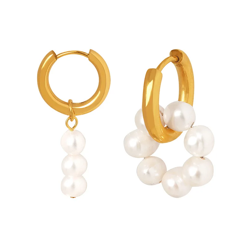 

Carline 18K Gold Plated Jewelry Wholesale Long Earrings Stainless Steel Freshwater Pearl Earrings For Women