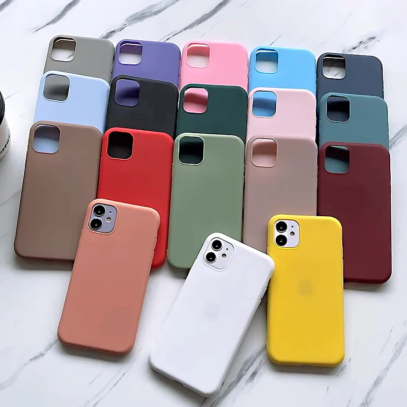 

Free Sample Soft TPU Blank Mobile Covers for iPhone 7 12 11 Light Weight Phone Cases Candy Color Matte Back Casings