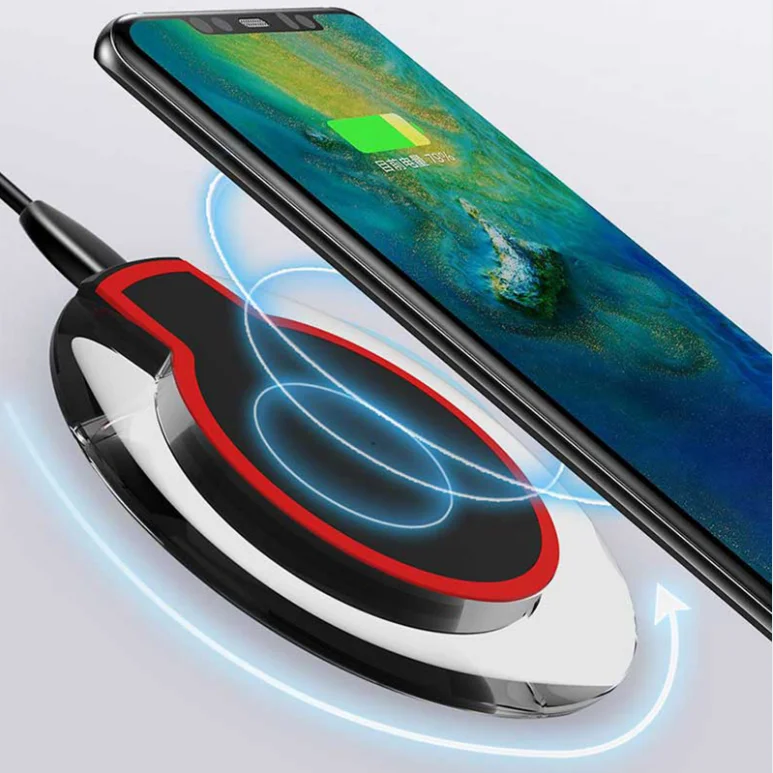 

Free Sample wireless phone charger Universal Qi Wireless Charger With LED Light Mobile Phone Wireless Charging