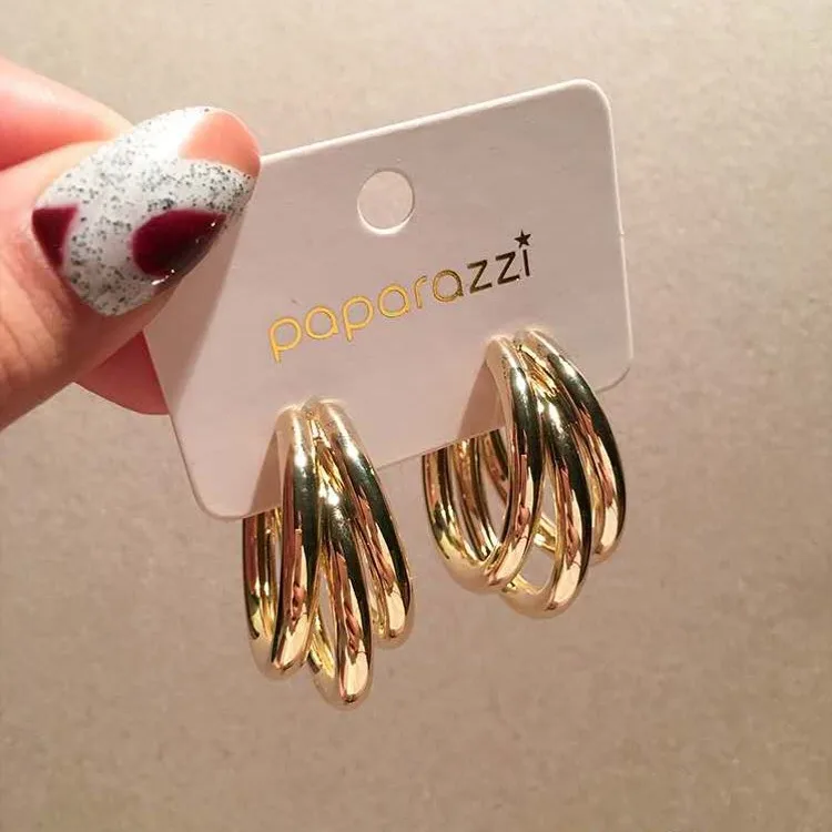 

Multi-layer ladies earring designs pictures studs earring for women women gold earring, Picture