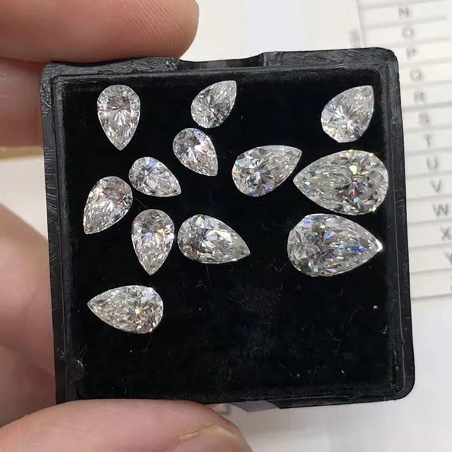 

Pear Moissanite 1ct D color Synthetic Diamond Loose Gemstone with GRA Certificate Wholesale Price