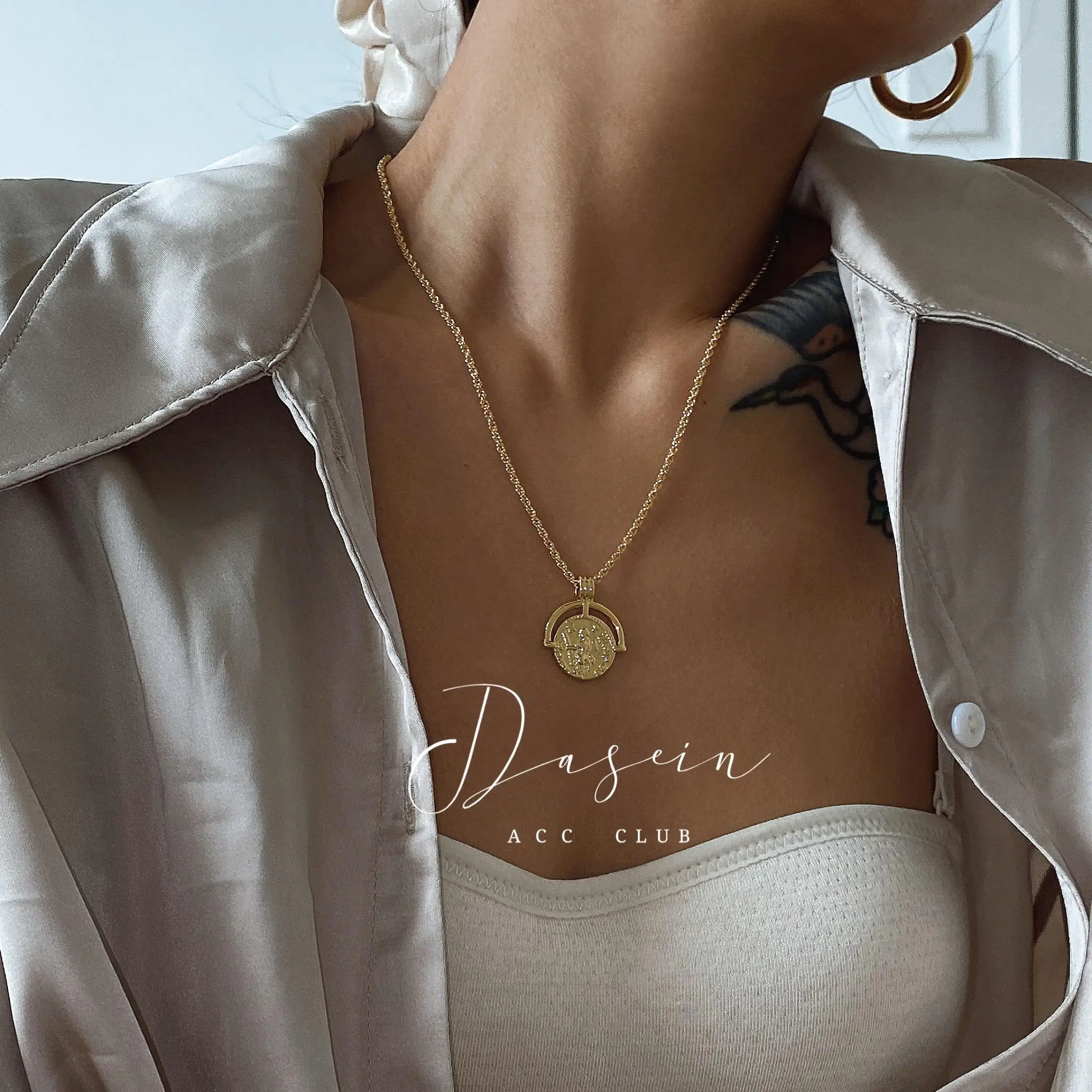 

Vintage Chain With Freshwater Pearl Gold Plated Coin Necklace Letter Necklace Sterling Silver For Women Jewelry