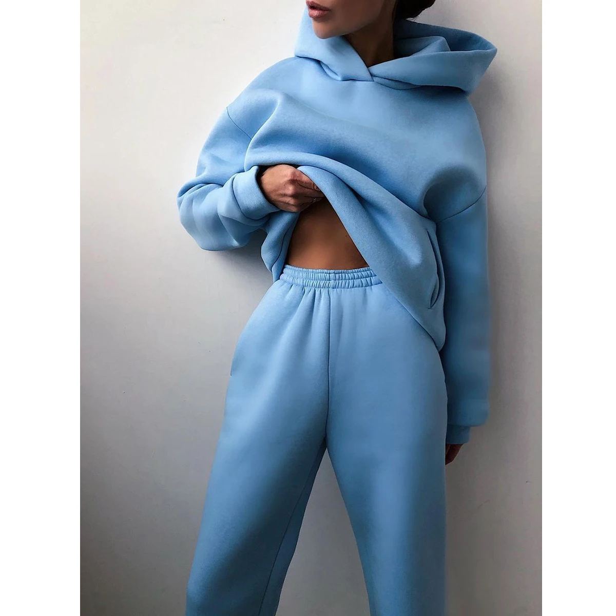 

Womens Sweatsuit Girls Active Wear Sport Suit Tracksuit Fall Winter Top Pant Sweat Suit 2 Pieces Outfits Hoodies Sweatshirt, Showed