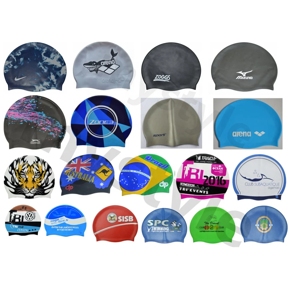 
Custom design swim caps no minimum logo print swim cap 