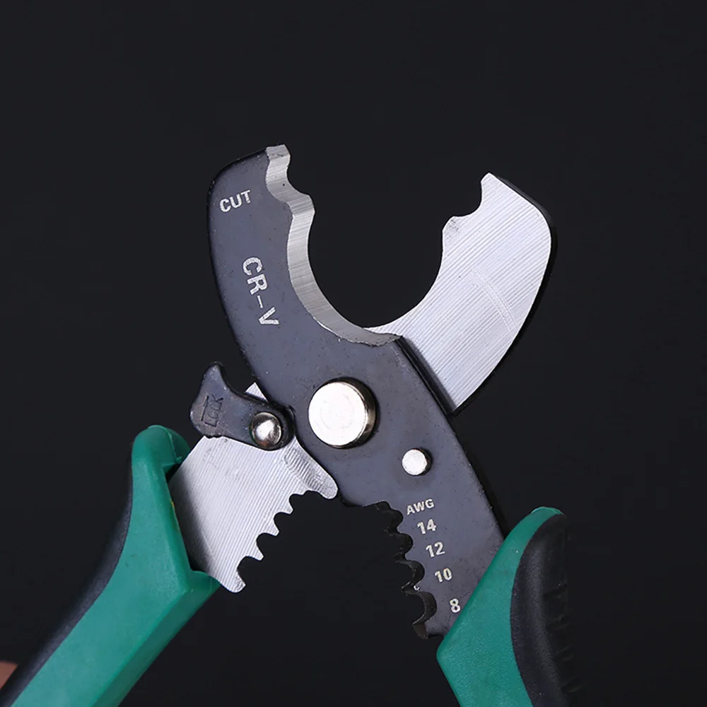 Self-adjusting Cable Cutter Crimper 8Inch Metric Automatic Wire Stripping Tool Cutting /Crimping Pliers