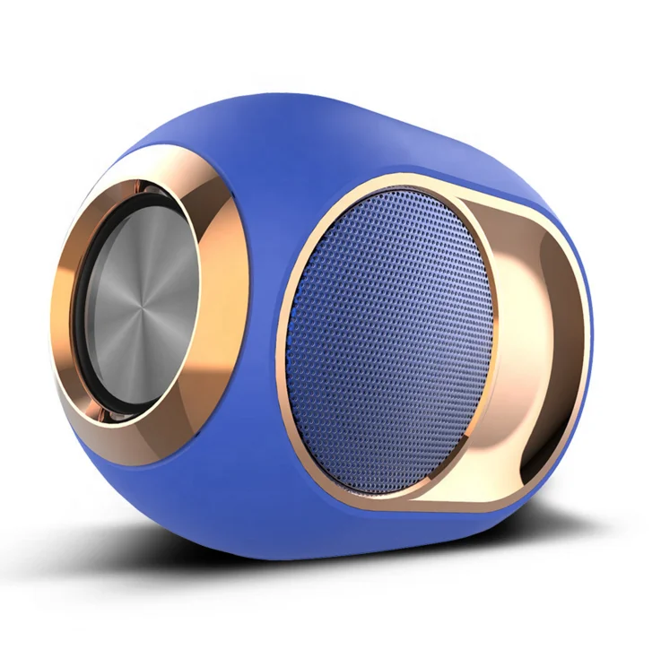 

X6 TWS Audio Card Aux Outdoor Golden Speaker, Portable Mini Music Wireless Metal Blue tooth Waterproof Speaker, Black bluetooth audio megaphone speaker
