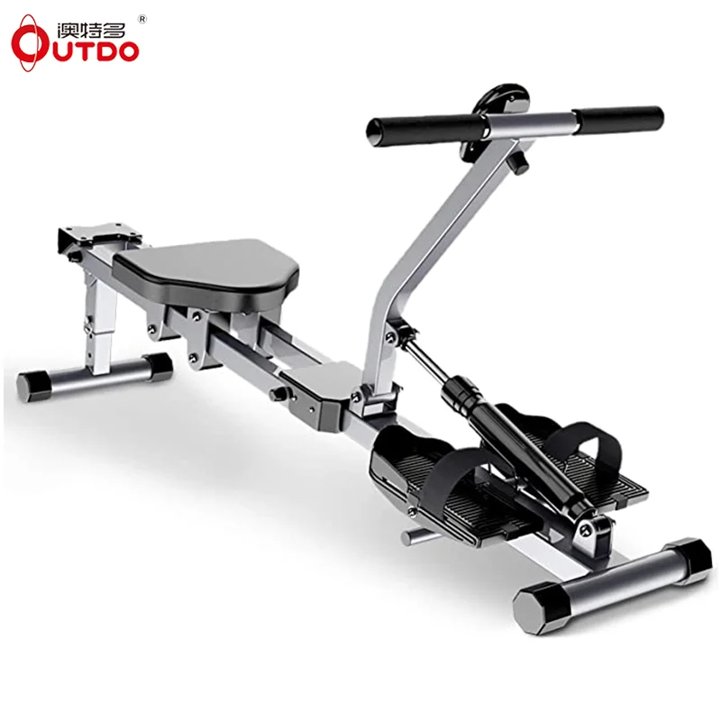 

Indoor Portable Hydraulic Cylinders Rowing Machine Foldable For Exercise Fitness, Black and white