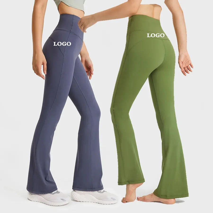

New Hot Sell custom Fitness Trousers High Waisted Full Length Flared Leggings Girls Wearing Yoga Pants GYM Pants For Women