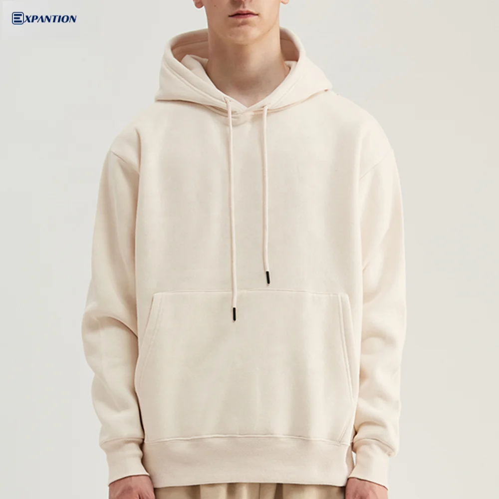 

Factory Custom Printing Sports Oversized Streetwear Couple Hoodie Dropped Shoulder Apricot Basic Pullover Sweatshirt, 12colors in stock goods