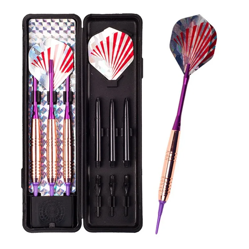 

3 Pcs 18g Professional Safe Dart Soft Plastic Tip Rose Gold Copper Barrel Training Dart for Competition training