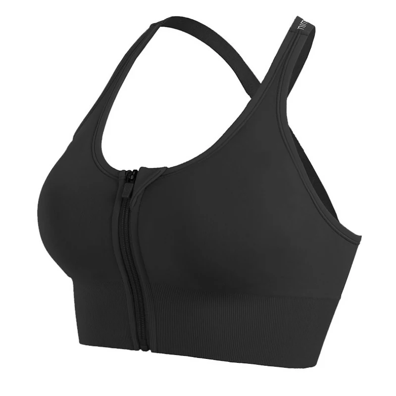 

Gym Wear front zipper sports Yoga wear women's cross woven stretch yoga underwear fitness Bra