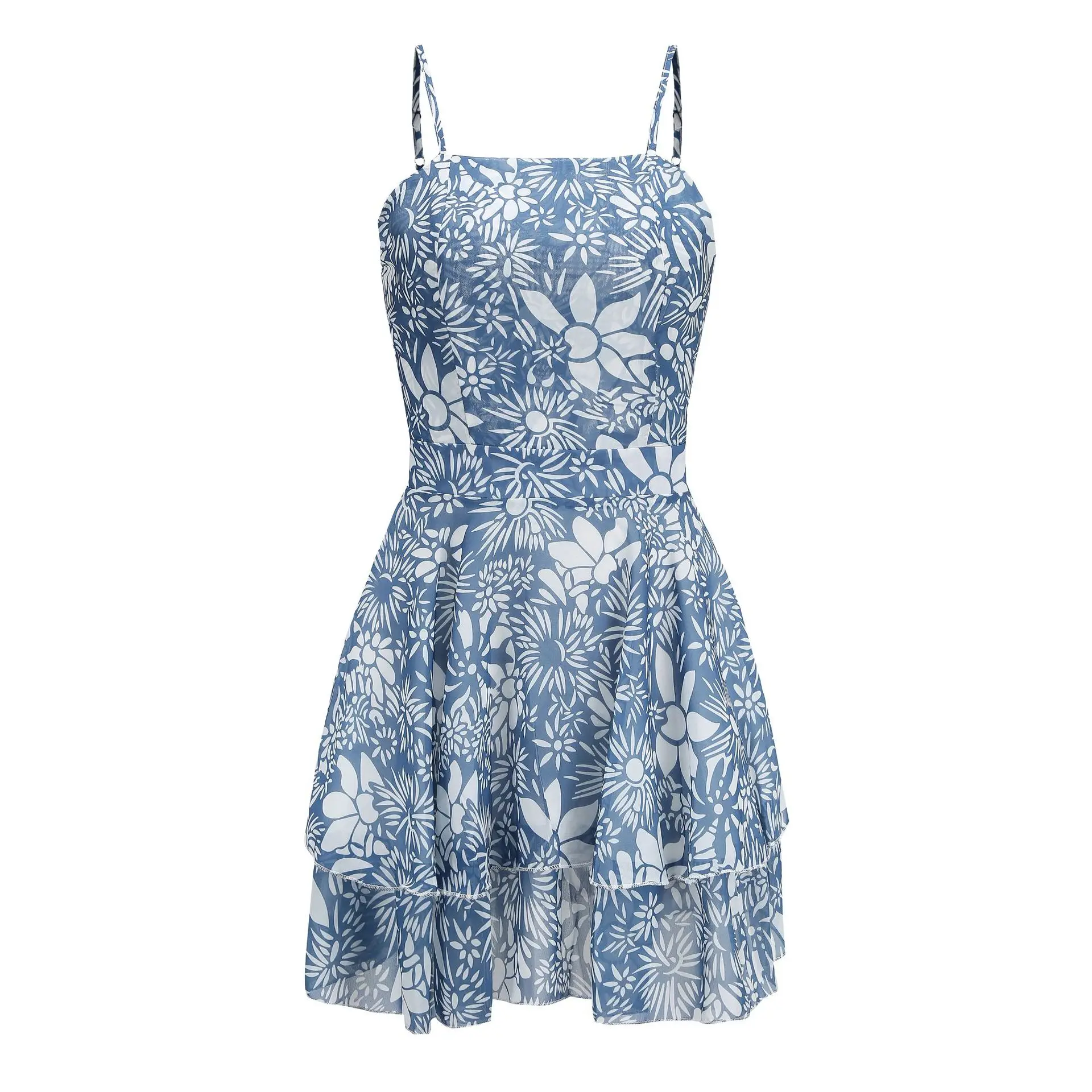 

2020 summer fashion design women chiffon floral print casual short dress