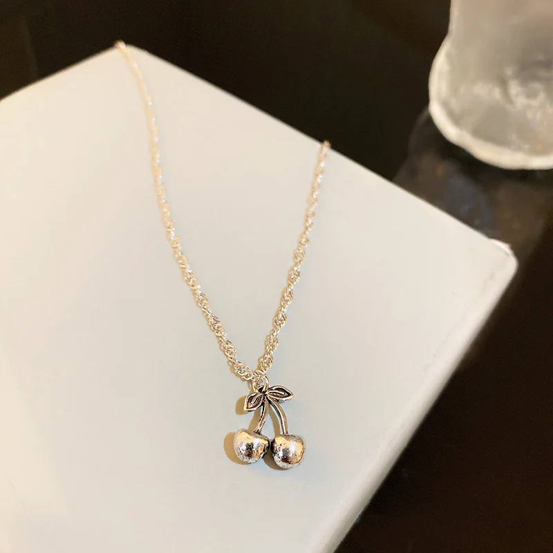 

fashion fruit cherry pendant necklace women