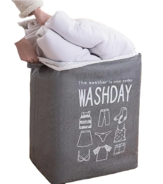 

super large capacity cotton linen giant drawstring car back vacuum storage bag clothing toys storage basket cabinet organizer