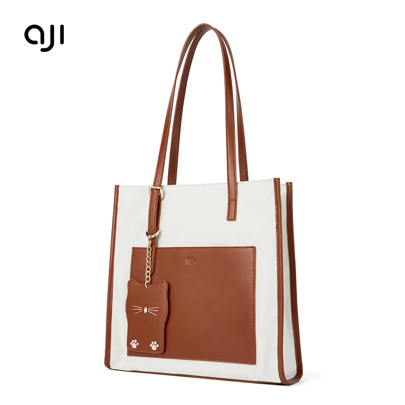 

AJI custom large capacity canvas handbags women hand bag 2020 fashion new design tote shoulder bags