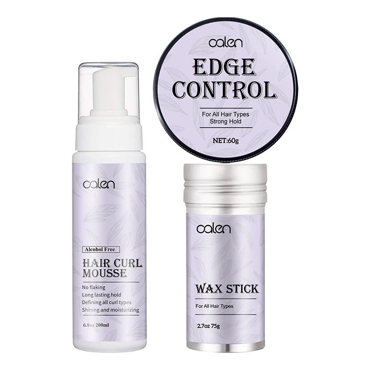 

Private Label Hair Styling Kit Strong Edge Control & Wax Stick And Hair Foam Mousse