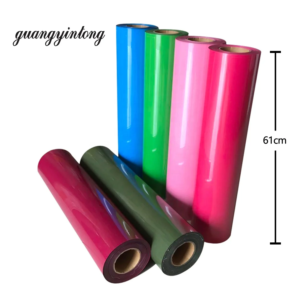 

PU cricut easy press guangyintong easyweed heat transfer paper bulk iron on vinil HTV roll for cricut heat transfer vinyl