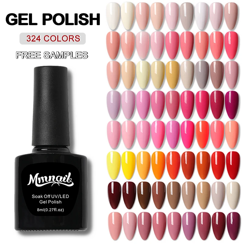 

FN Nail Supplies Custom Logo Bottle Nail Polish Uv Gel Private Label 324 Colors Soak Off Uv Nail Gel Polish