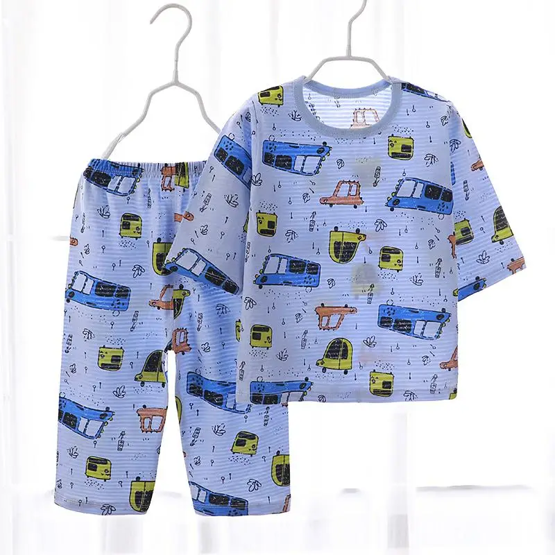 

Wholesale Customized Seven-quarter Sleeve Children's Summer Pajamas Childrens Clothing Clothes Child Clothes Set Outfit Sets, Picture