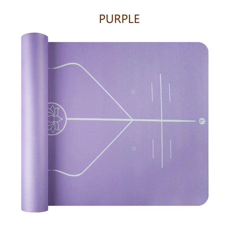 

TY Yoga Mat Thickened Widened Lengthened Non-slip Women Yoga Practice Dance Fitness Mat For Home Fitness With Guiding Line, Purple and pink