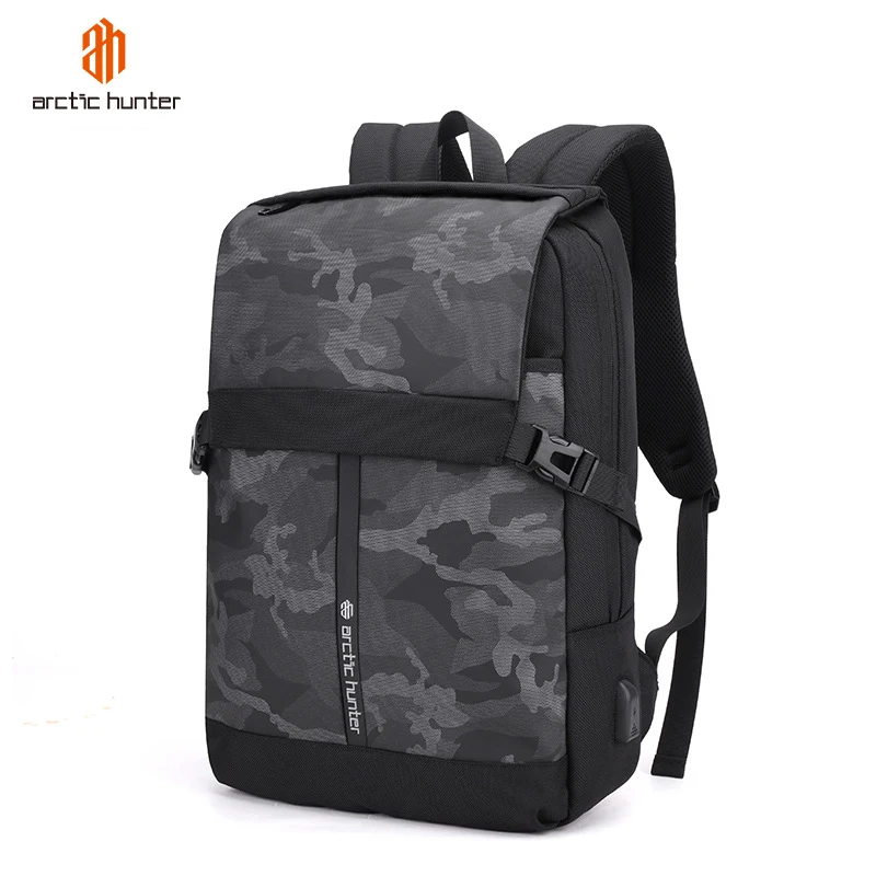 

2020 New Arctic Hunter Laptop Backpack Camouflage Men Multifunctional Male Mochila USB Charging Travel Waterproof Backpack Bag, Black,dark grey,blue