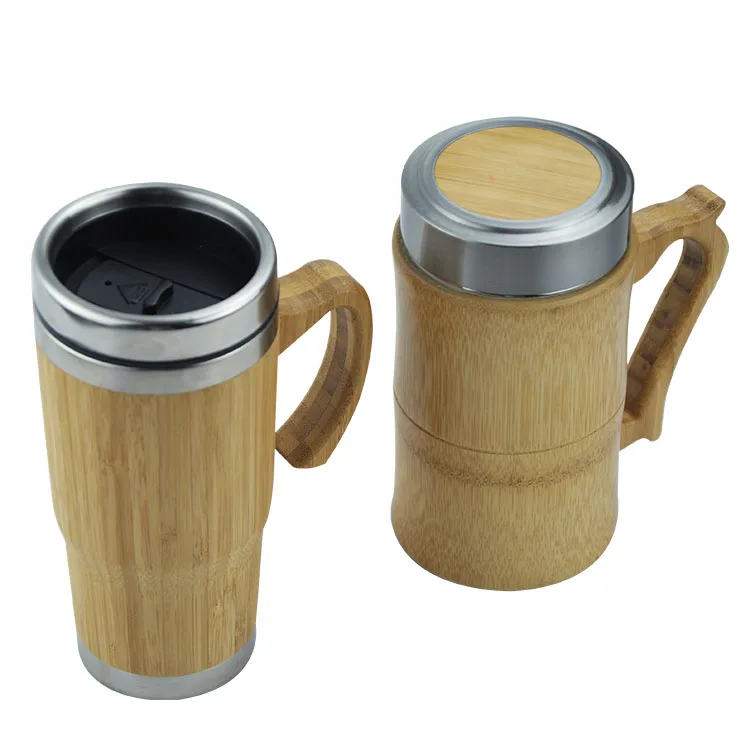 

MIKENDA Bamboo thermos tea tumbler water cup coffee bottle thermos with infuser