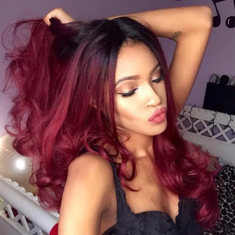 

Closure Colored Blond Heat Resistant Wig Silk Straight Hair 13 * 4 Synthetic Lace Wigs Natural Hairline, Ombre